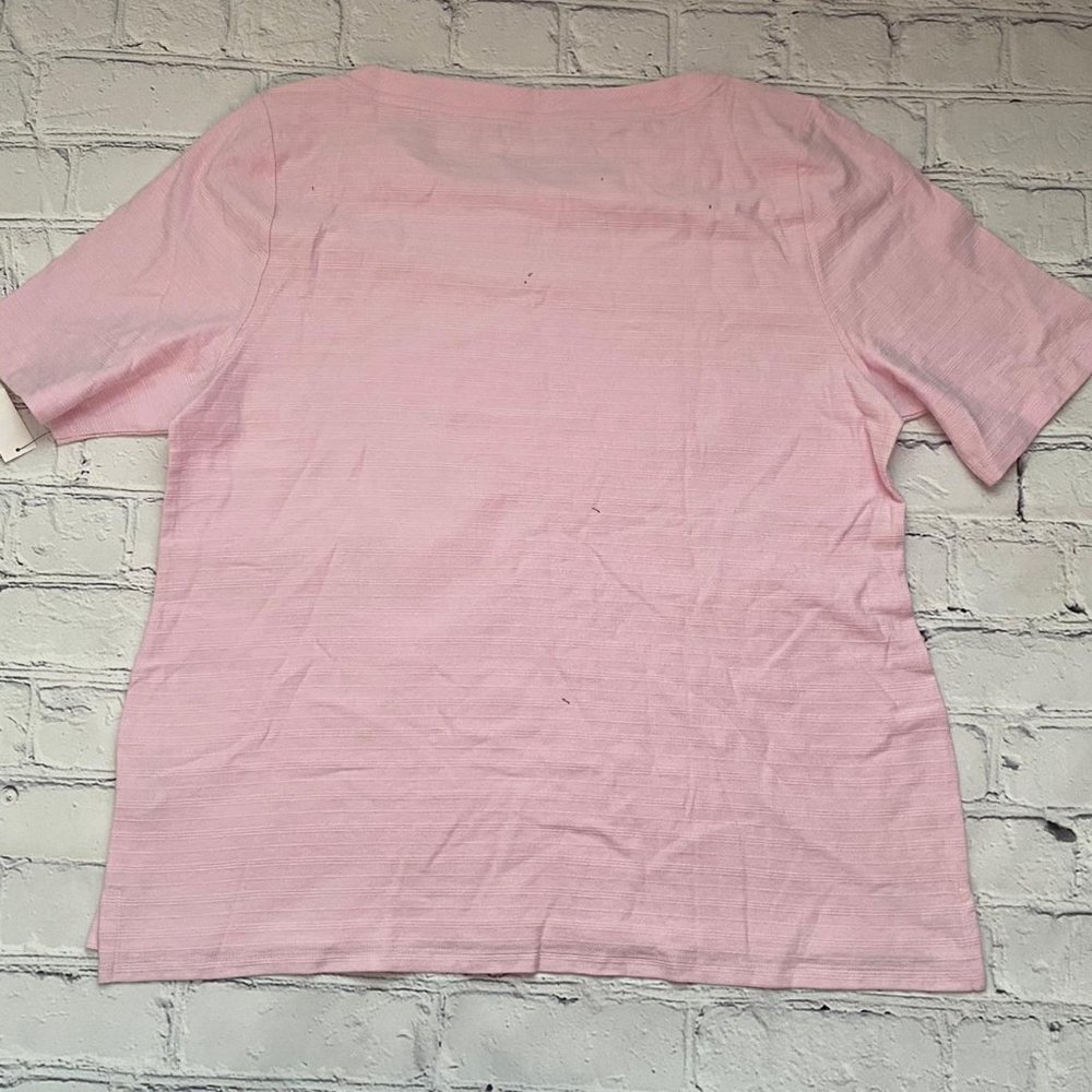 Talbots Button Shoulder Tee - Picture 2 of 6